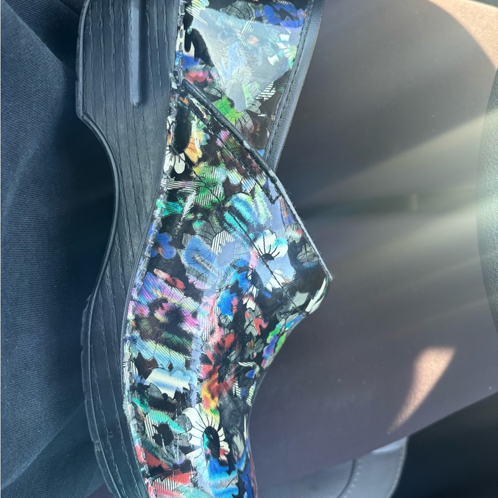 Dansko Black and Blue Slip-On Shoes